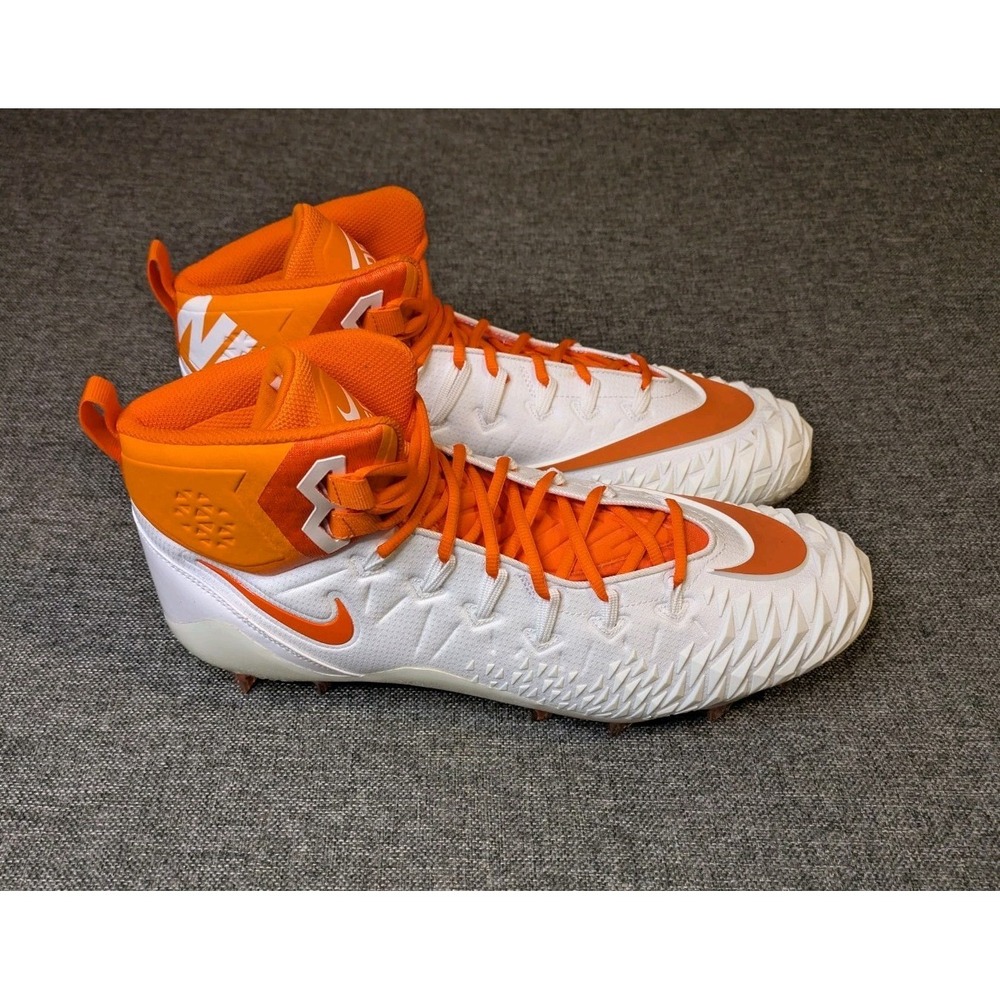 Nike Force Savage 2018 Football Sports Cleats Men's White / Orange Size 16